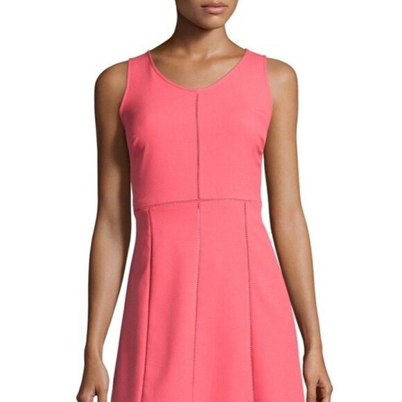 Andrew Marc Dresses & Skirts - Marc New York by Andrew Marc Womens Size 6 Open Stitch A-Line Dress Pink Orange